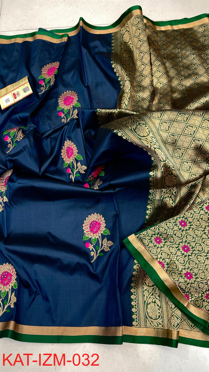 Pure Katan silk Saree with Meenakari Work