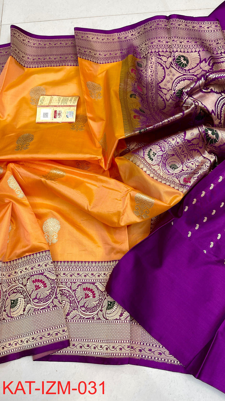 Pure Katan silk Saree with Meenakari Work