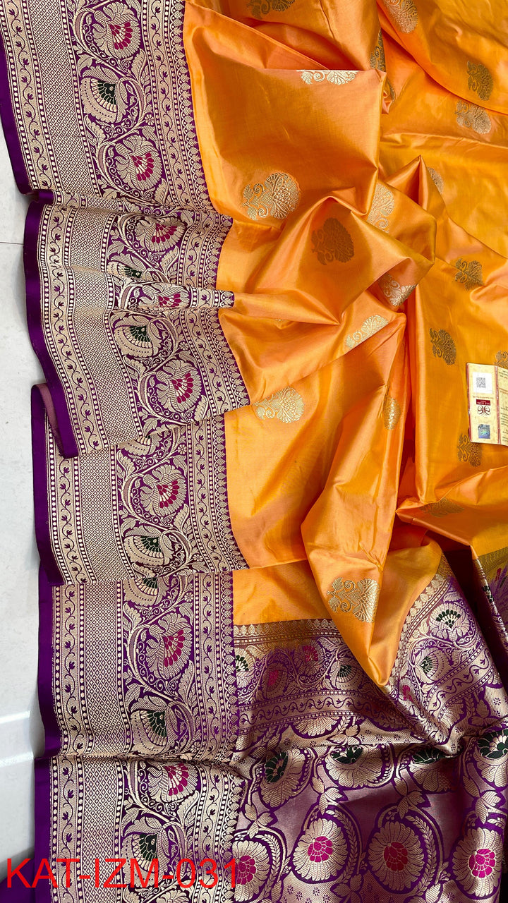 Pure Katan silk Saree with Meenakari Work