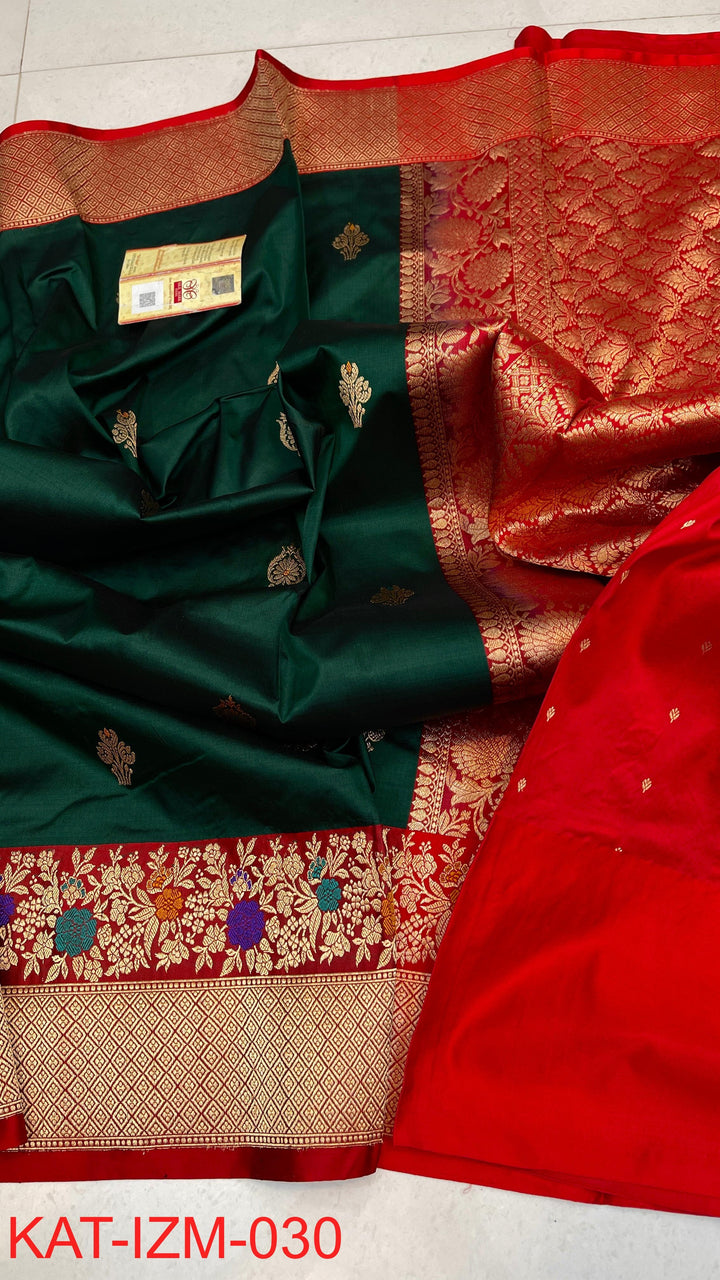 Pure Katan silk Saree with Meenakari Work