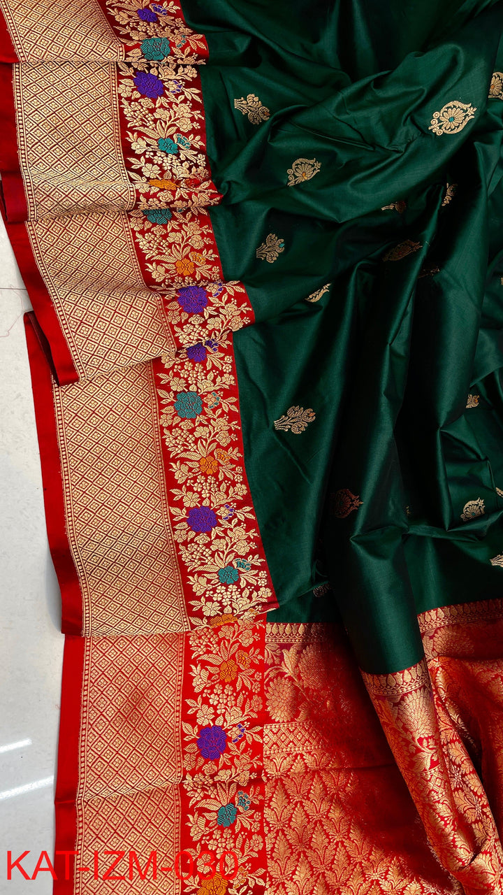 Pure Katan silk Saree with Meenakari Work