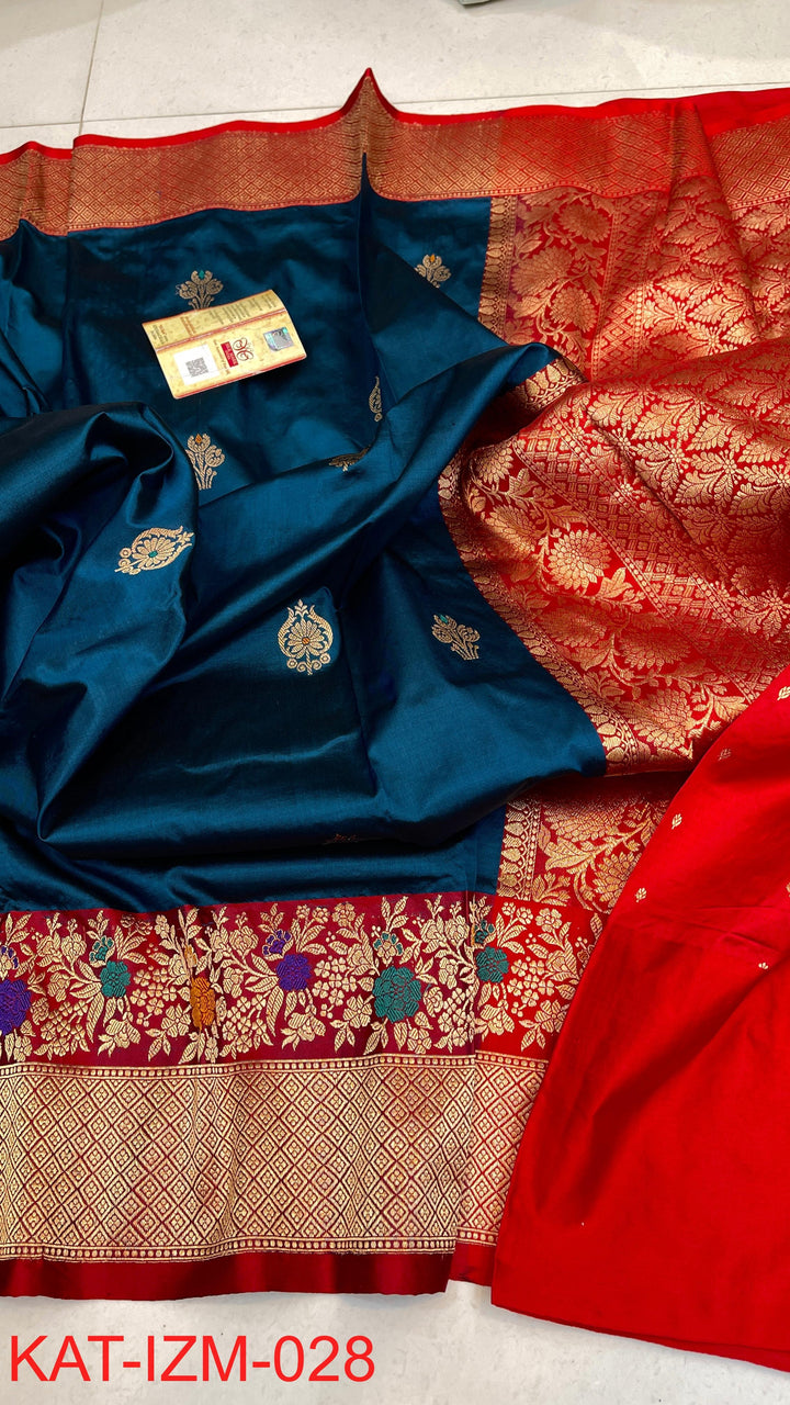 Pure Katan silk Saree with Meenakari Work
