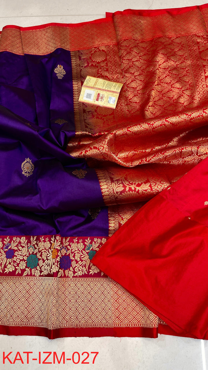 Pure Katan silk Saree with Meenakari Work