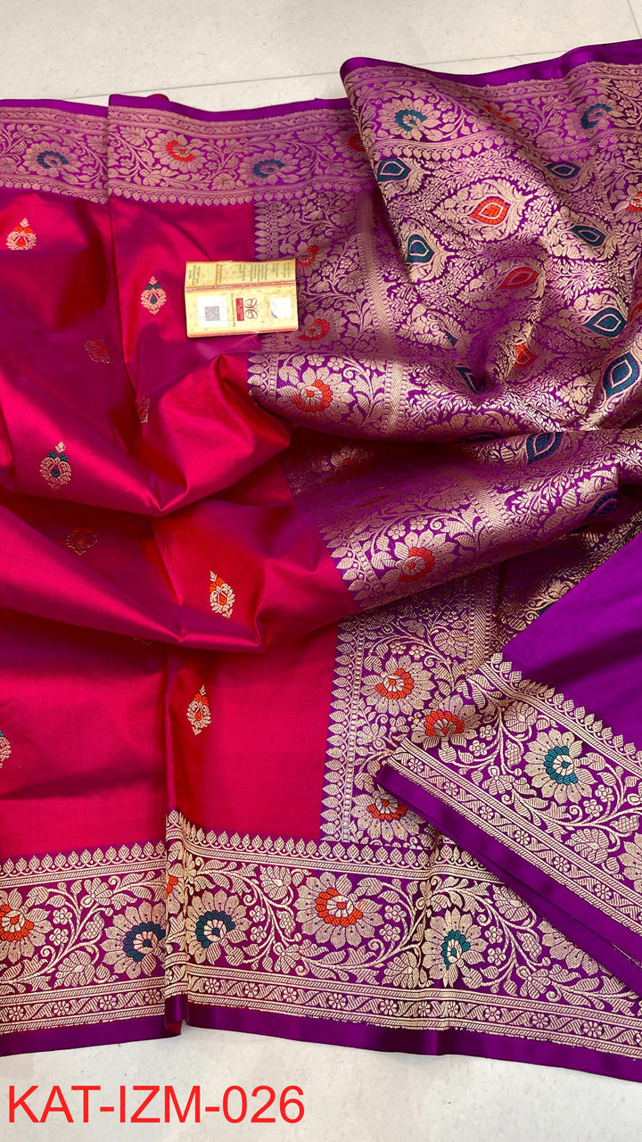 Pure Katan silk Saree with Meenakari Work