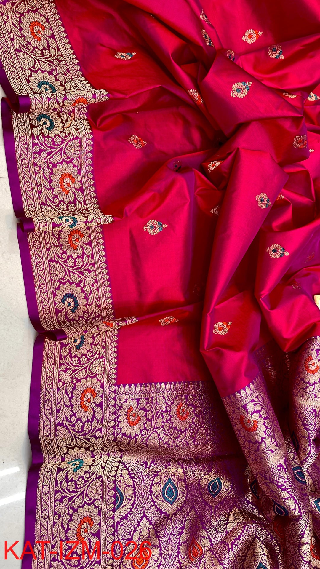 Pure Katan silk Saree with Meenakari Work