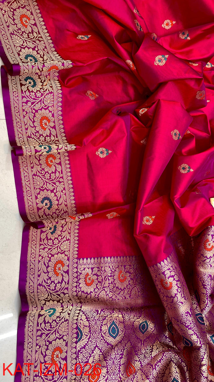 Pure Katan silk Saree with Meenakari Work