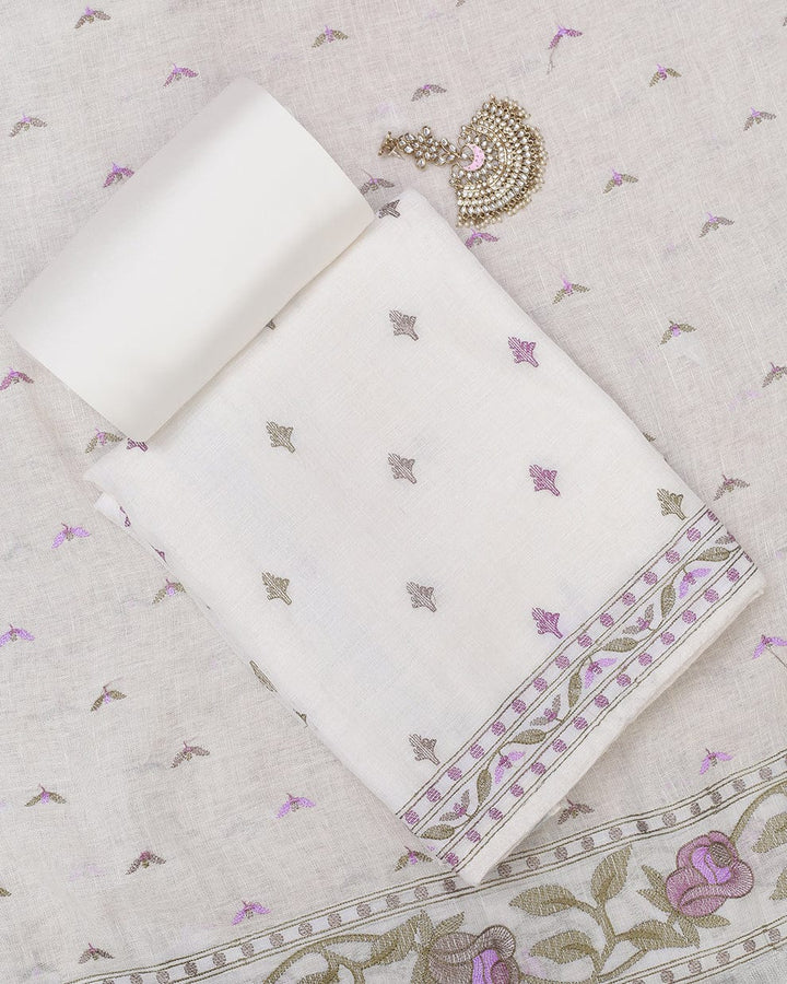 Bhagalpuri Linen by Linen Embroidery Unstitched suit