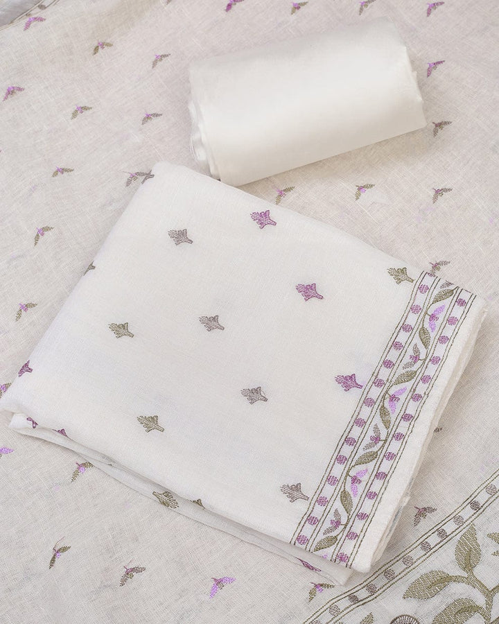 Bhagalpuri Linen by Linen Embroidery Unstitched suit