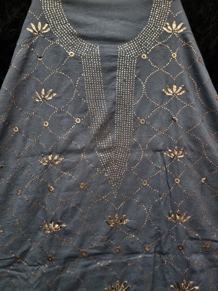 Pure Mul unstitched 2pc Suit Set Embellished with Mukaish, Kaamdani & Badla work.