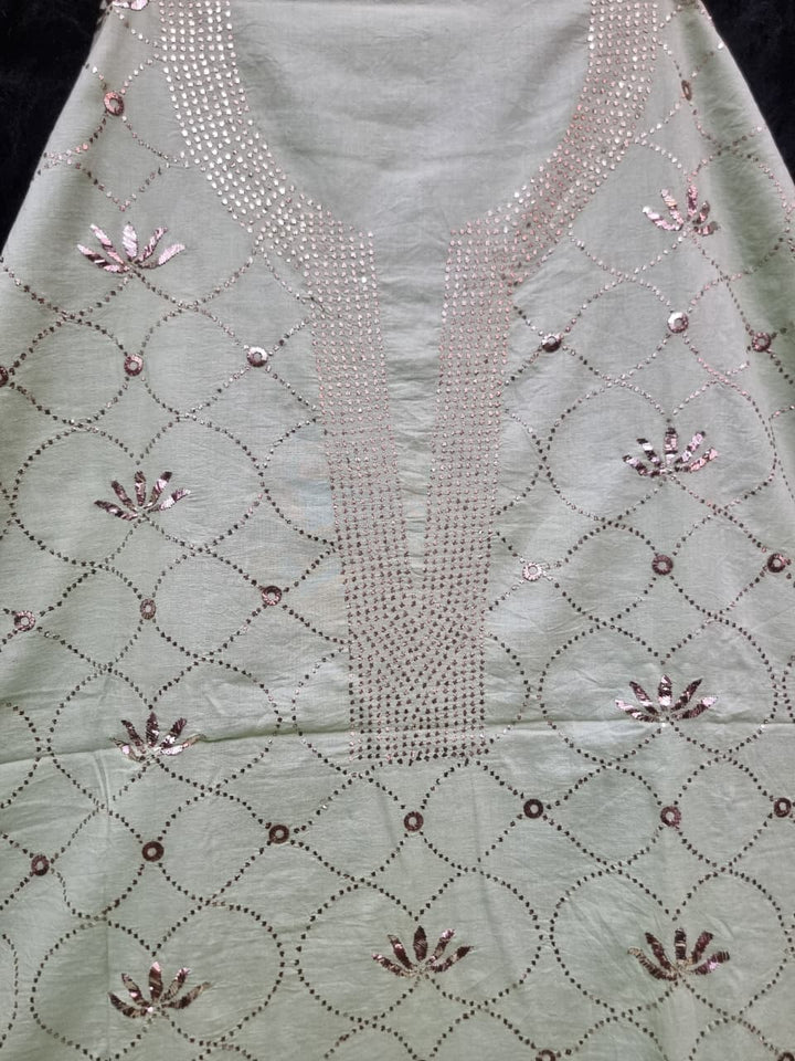 Pure Mul unstitched 2pc Suit Set Embellished with Mukaish, Kaamdani & Badla work