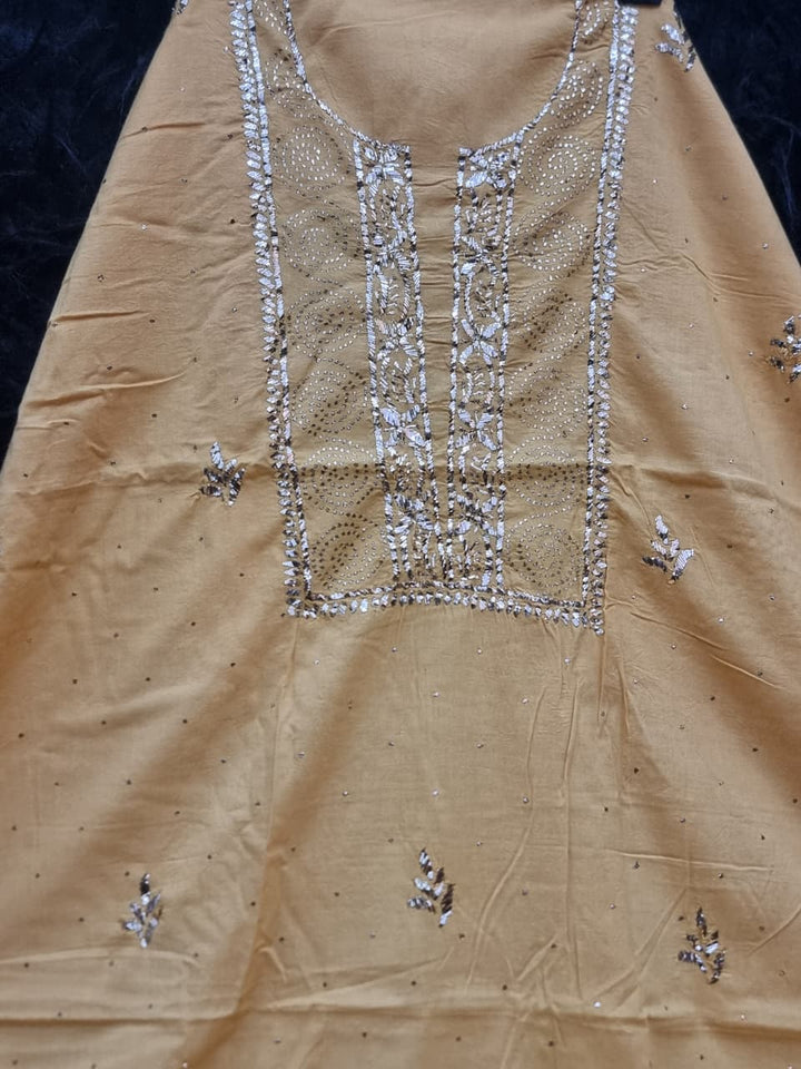 Pure Mul unstitched 2pc Suit Set Embellished with Mukaish, Kaamdani & Badla work