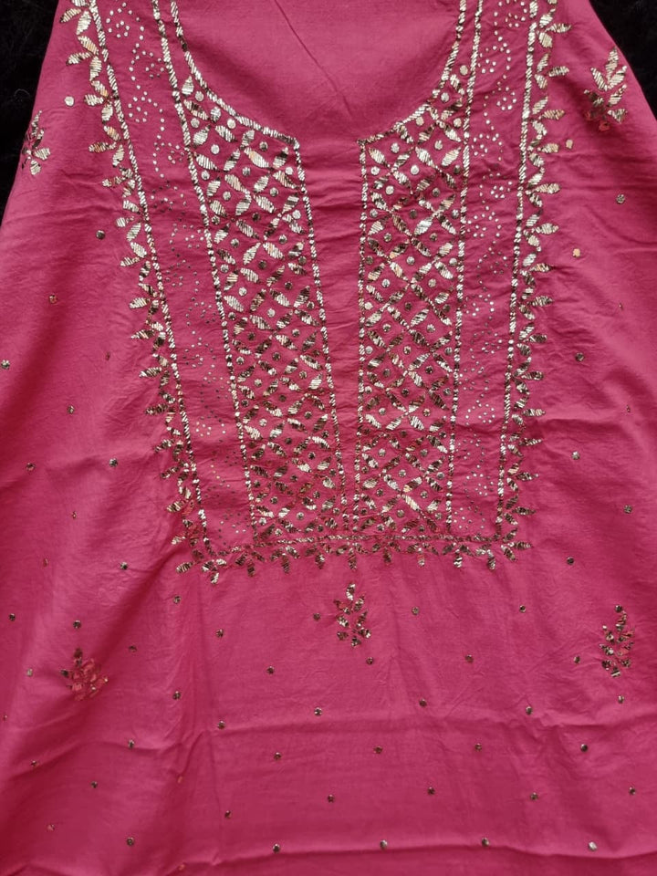 Pure Mul unstitched 2pc Suit Set Embellished with Mukaish, Kaamdani & Badla work