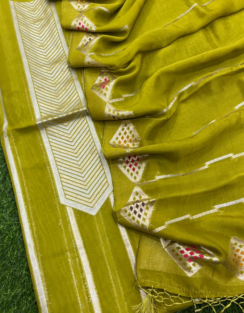 Exclusive Pure Banarasi Organza Paithani Weaved Unstitched Suit With Organza Dupatta