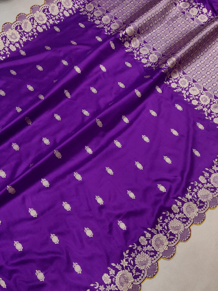 Pure katan silk Handwoven Khadwa work saree