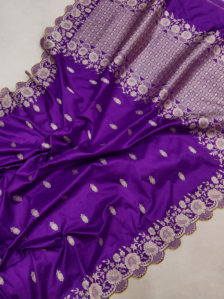 Pure katan silk Handwoven Khadwa work saree