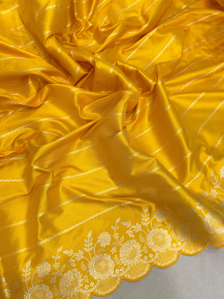 Pure katan silk Handwoven Khadwa work saree