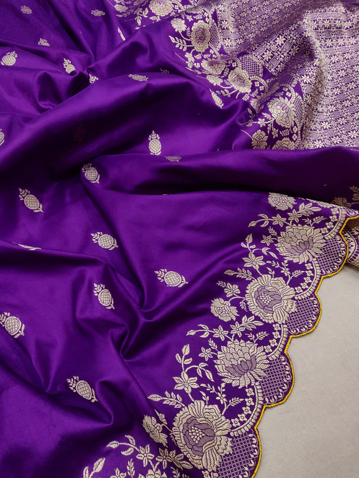 Pure katan silk Handwoven Khadwa work saree