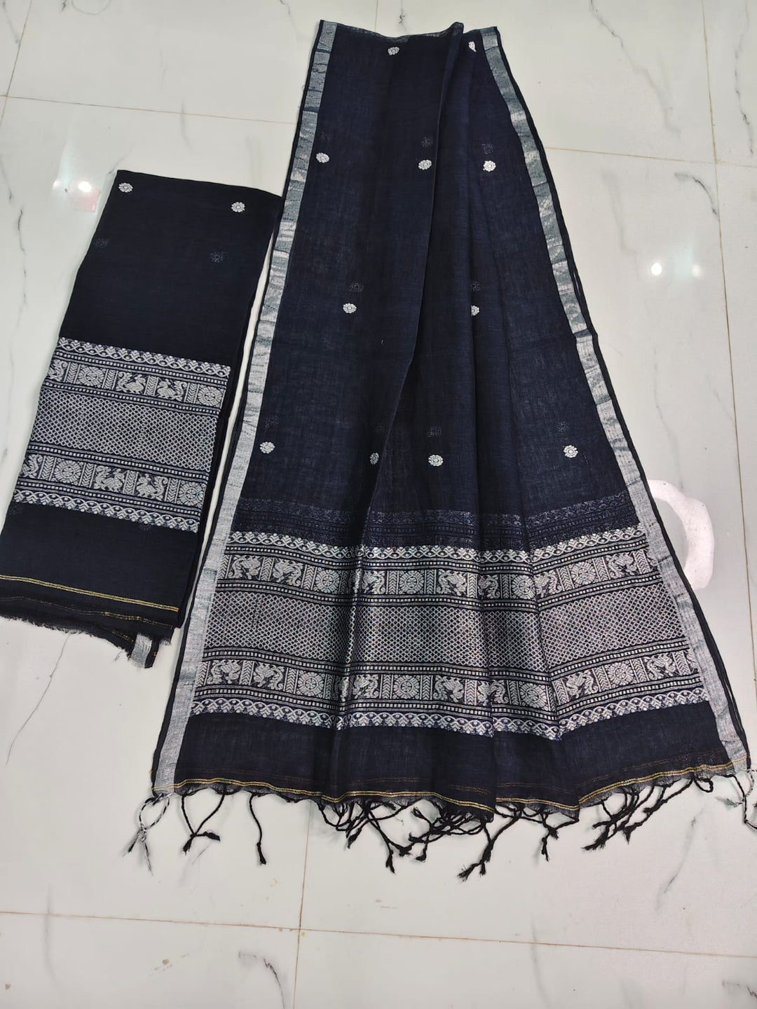 Pure Jayshree Linen Jamdani Work 2 pc Unstitched Suit