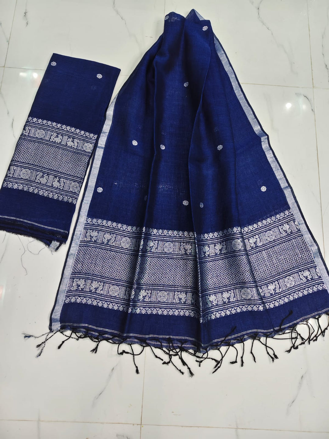 Pure Jayshree Linen Jamdani Work 2 pc Unstitched Suit
