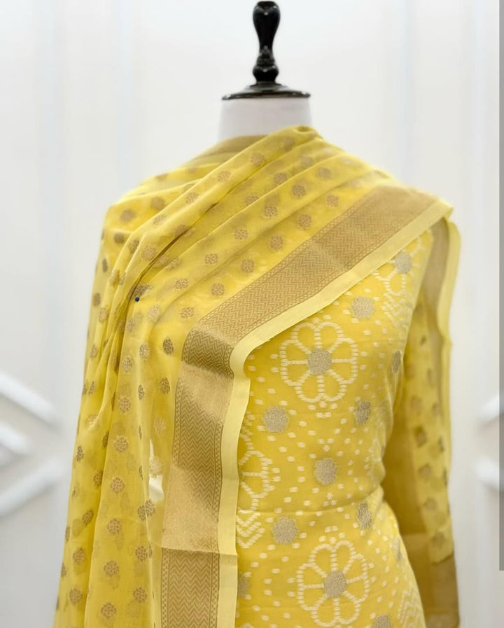 Exclusive Banarasi Chiffon Georgette Unstitched Suit