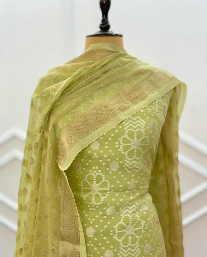 Exclusive Banarasi Chiffon Georgette Unstitched Suit