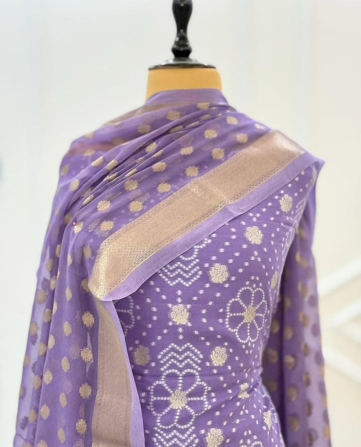 Exclusive Banarasi Chiffon Georgette Unstitched Suit