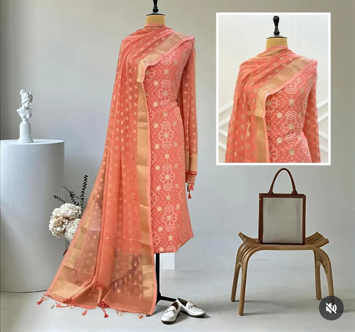 Exclusive Banarasi Chiffon Georgette Unstitched Suit