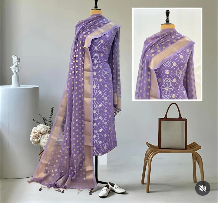 Exclusive Banarasi Chiffon Georgette Unstitched Suit