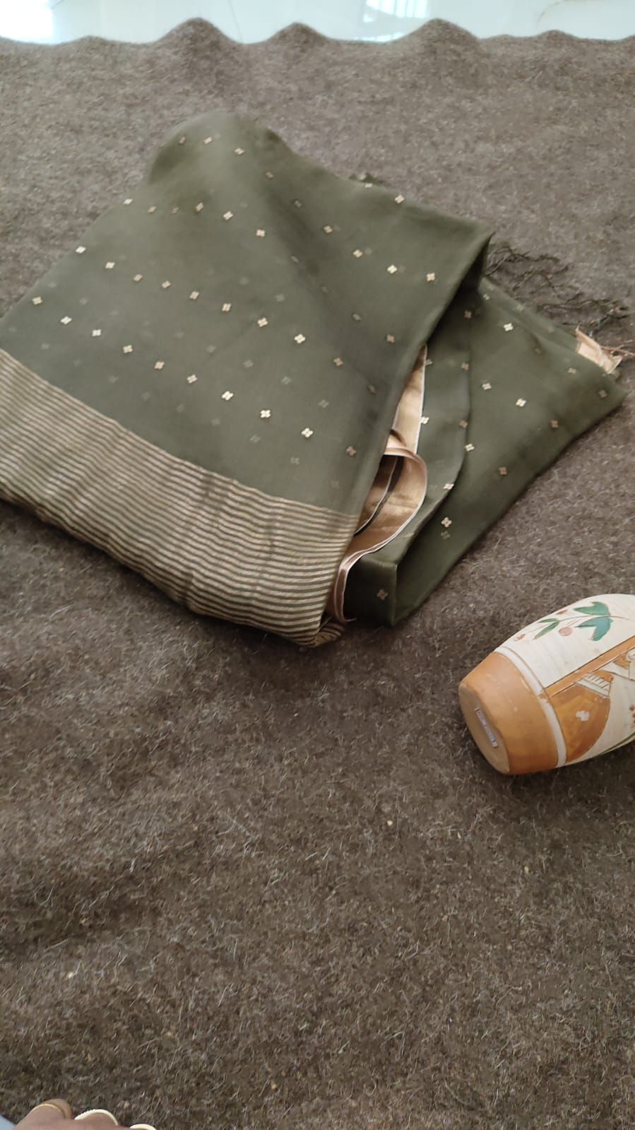 Exclusive Bengal Handloom Muslin Silk Saree with All Over Sequence Work