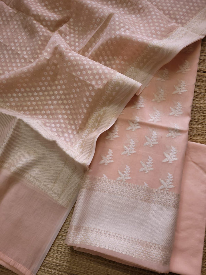 Exclusive Banarasi Mul Cotton Silk Handloom Weaved Unstitched Suit