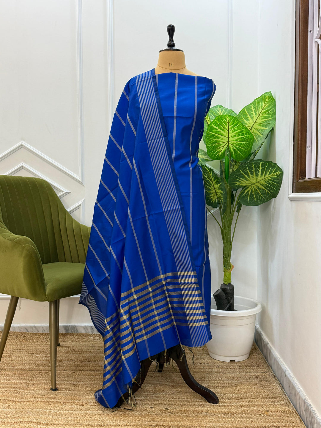 Banarasi Cotton Silk Unstitched Suit
