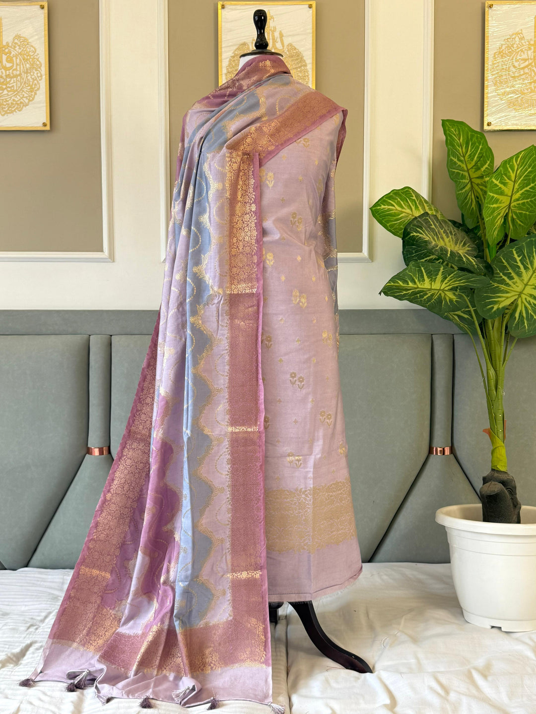 Pure Banarasi Dupion Silk Unstitched Suit
