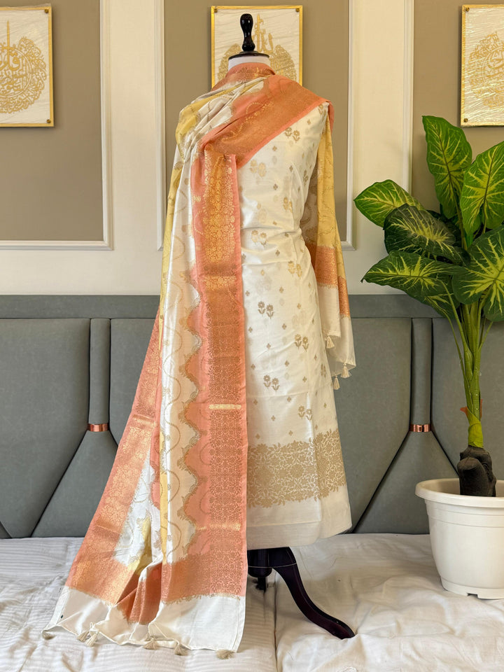 Pure Banarasi Dupion Silk Unstitched Suit