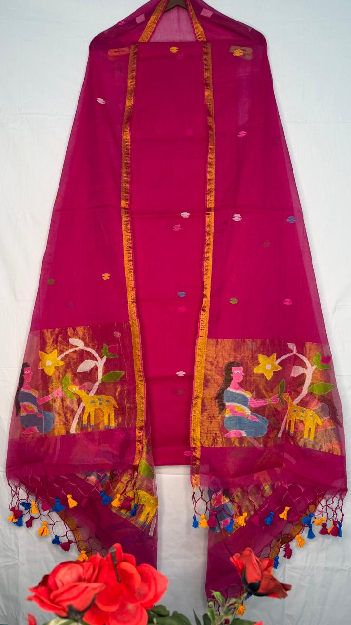 Exclusive Muslin Jamdani 2 pc Unstitched Suit.