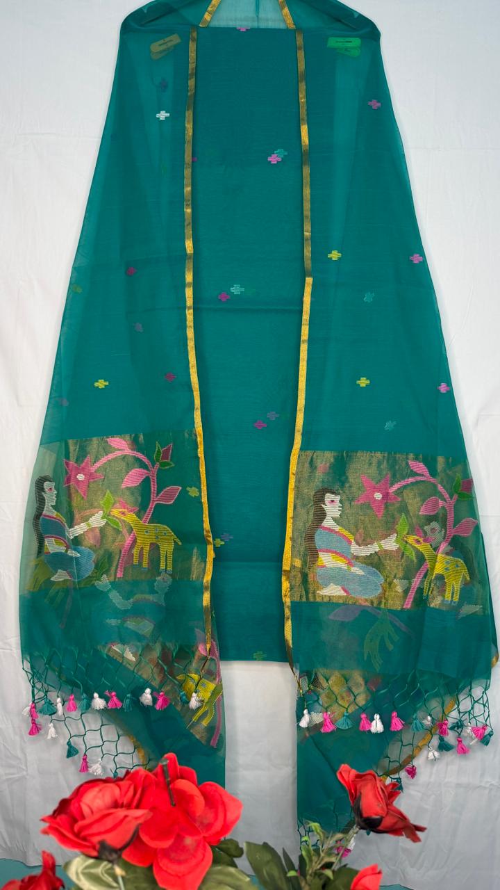 Exclusive Muslin Jamdani 2 pc Unstitched Suit.
