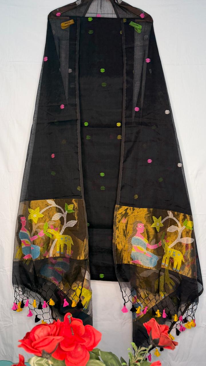 Exclusive Muslin Jamdani 2 pc Unstitched Suit.