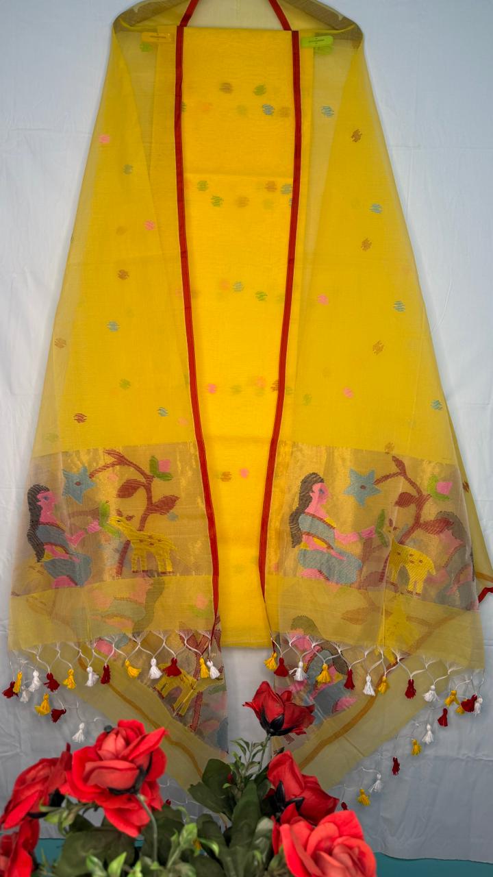 Exclusive Muslin Jamdani 2 pc Unstitched Suit.