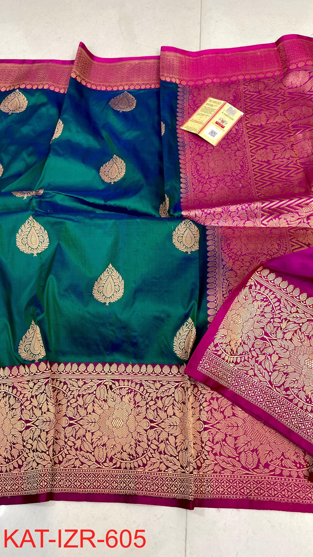 Pure Katan Silk Saree With Antique Zari Work Saree.