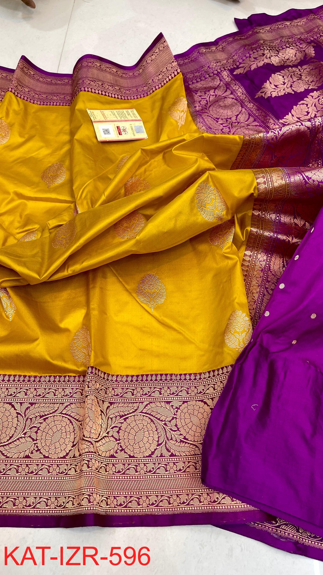 Pure Katan Silk Saree With Antique Zari Work Saree.