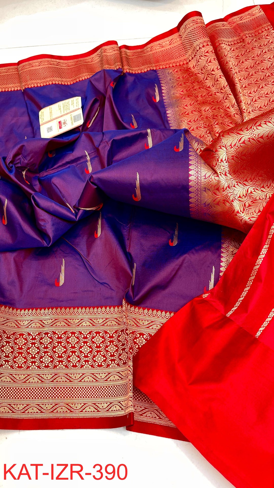 Pure Katan Silk Saree With Antique Zari Work Saree.