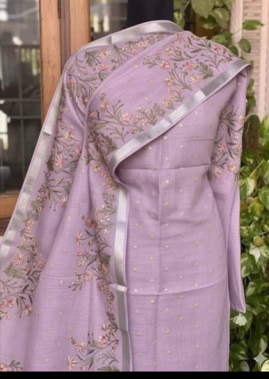 Bhagalpuri Cotton Linen Embroidery Work Unstitched With Dupatta .