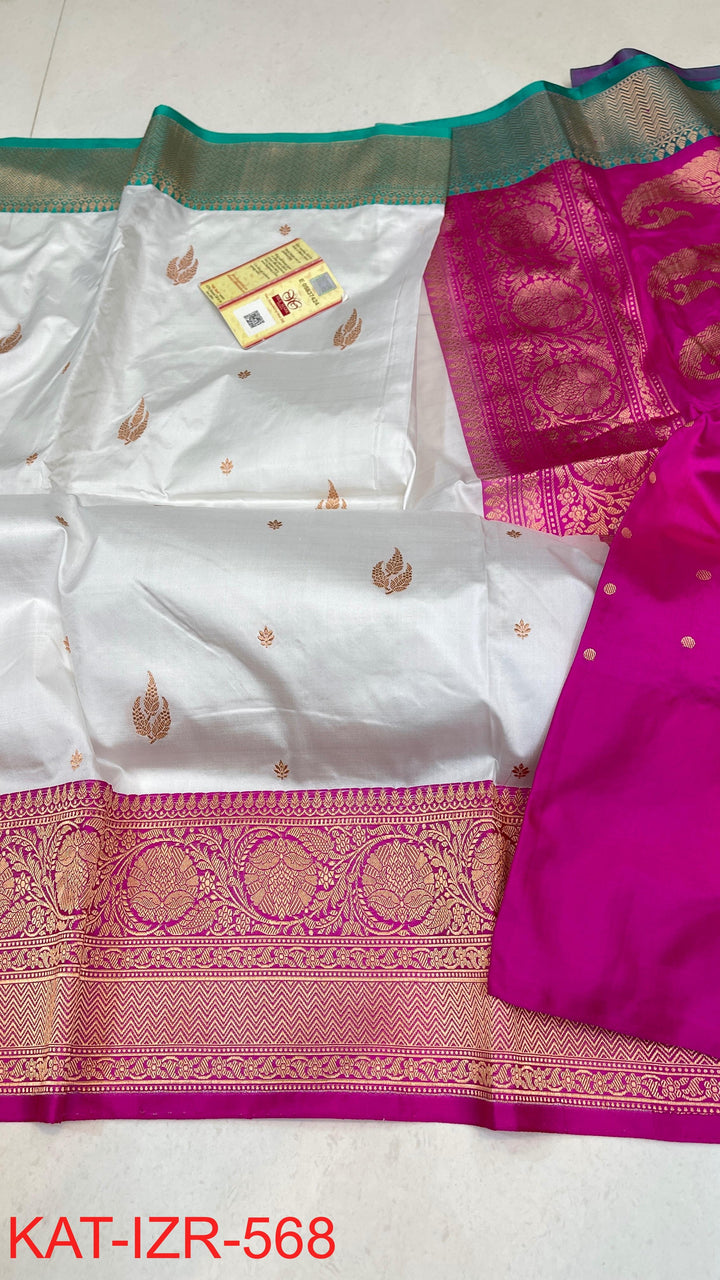 Pure Katan Silk Saree With Antique Zari Work Saree .