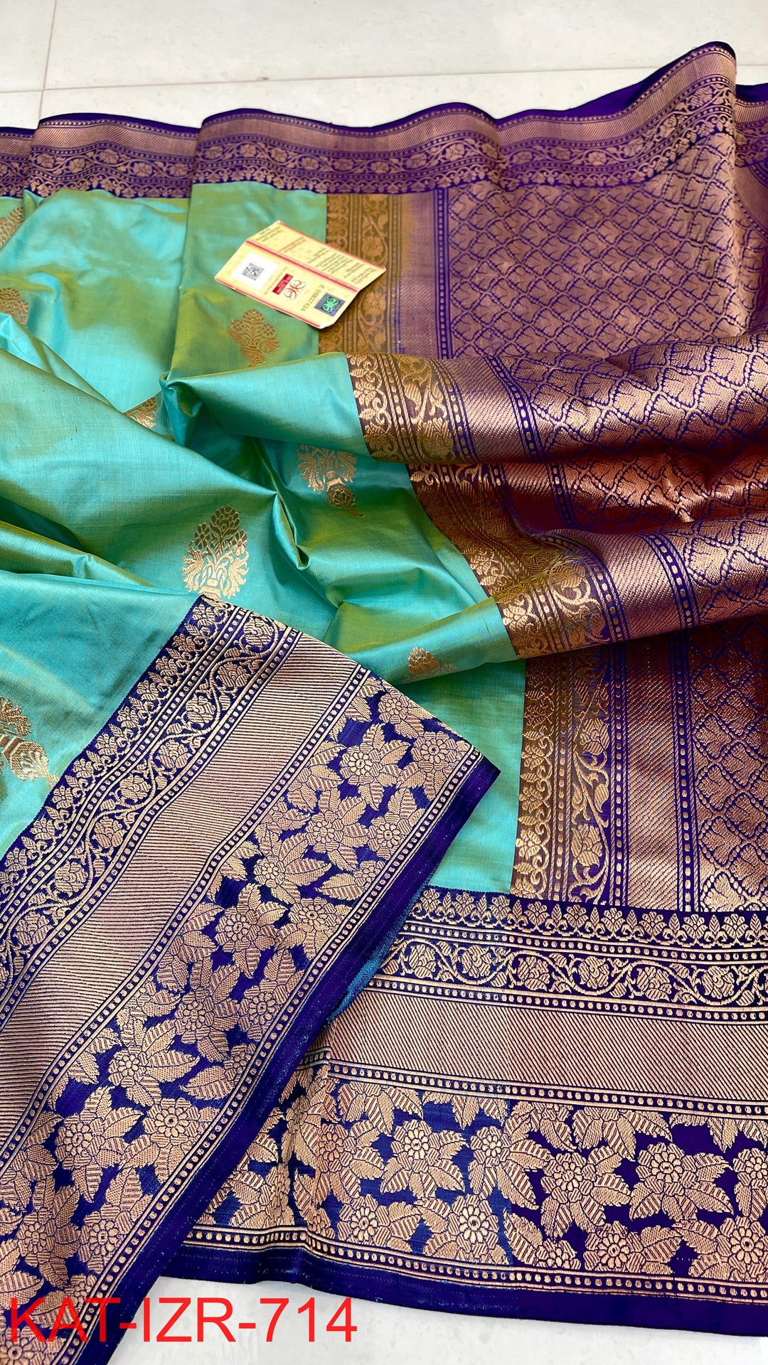 Pure Katan Silk Saree With Antique Zari Work Saree .