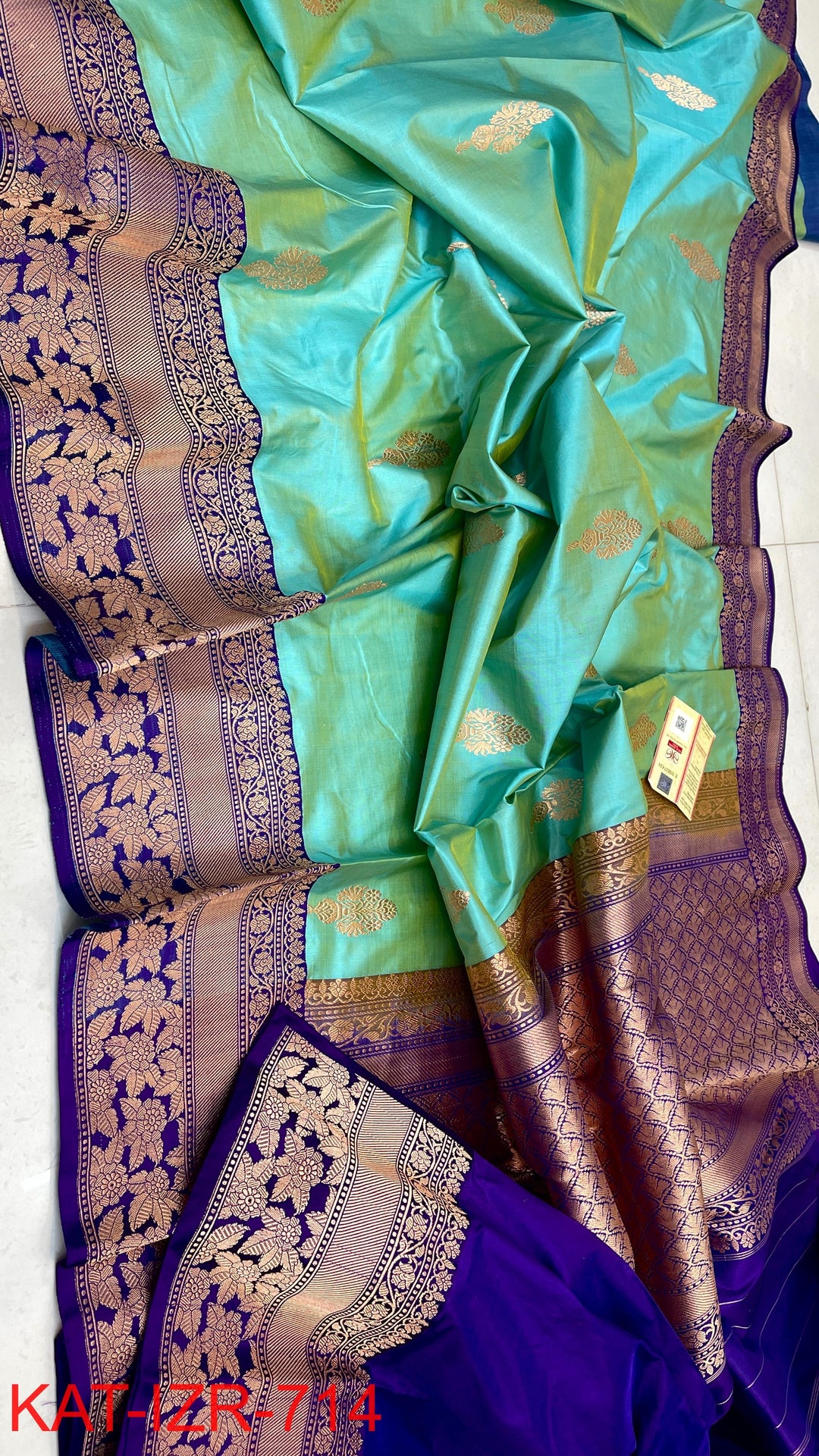 Pure Katan Silk Saree With Antique Zari Work Saree .