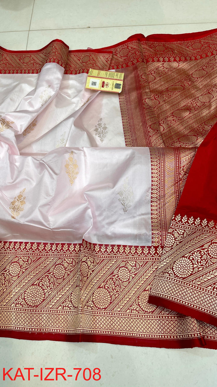 Pure Katan Silk Saree With Antique Zari Work Saree .