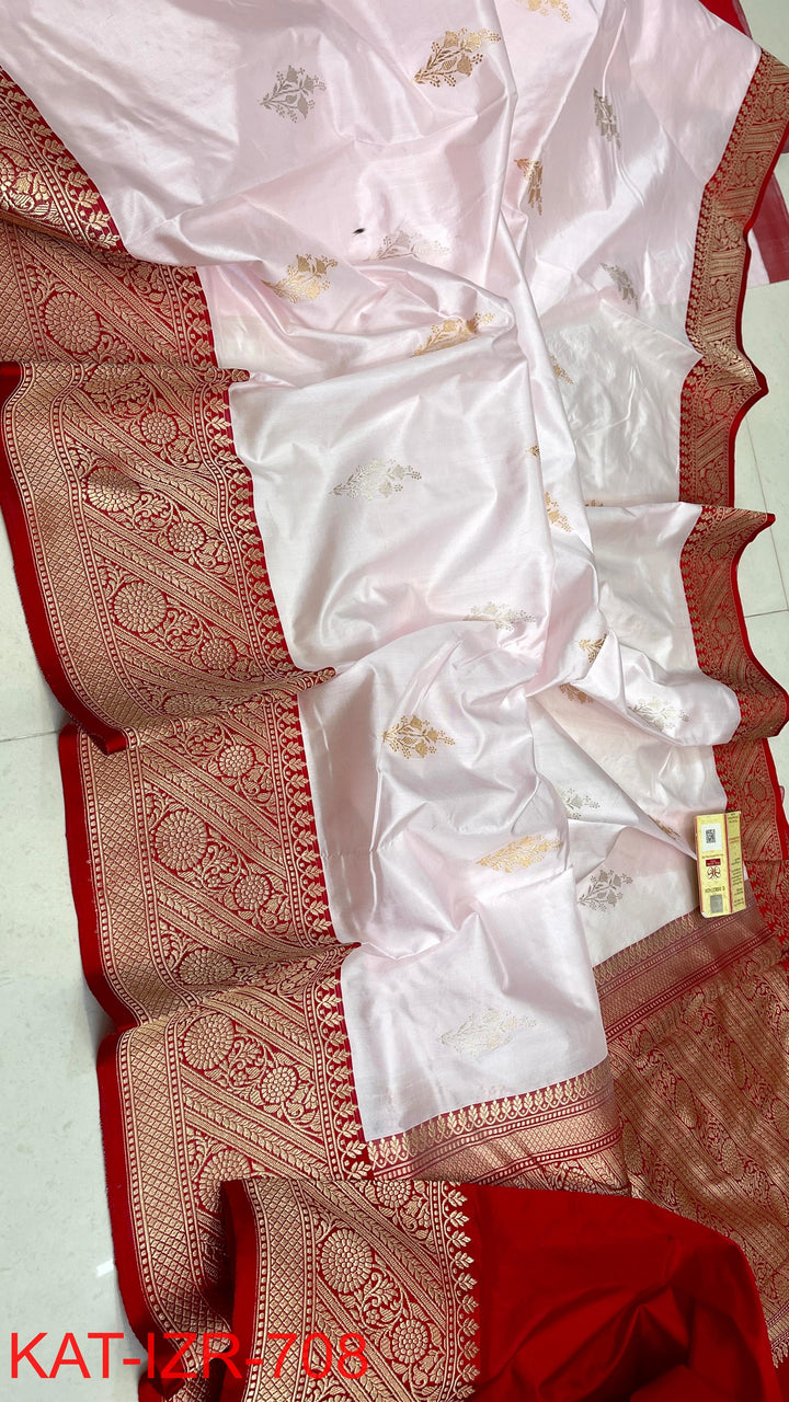 Pure Katan Silk Saree With Antique Zari Work Saree .