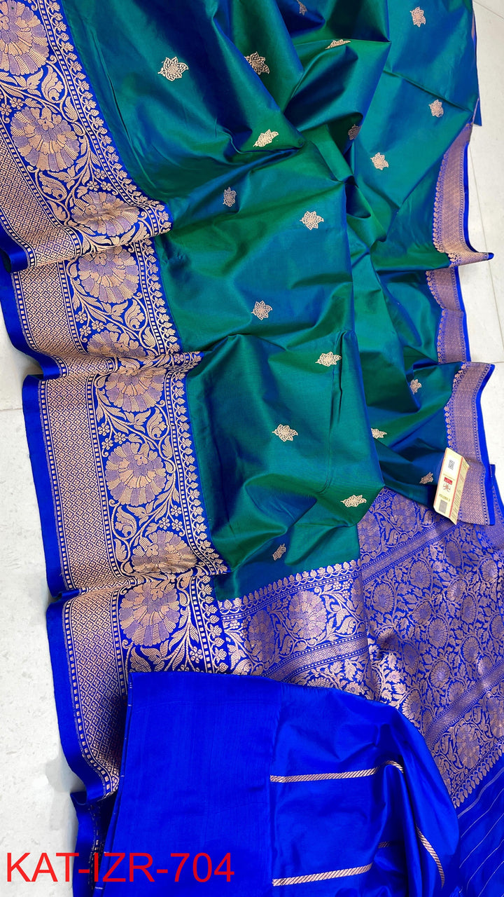 Pure Katan Silk Saree With Antique Zari Work Saree .