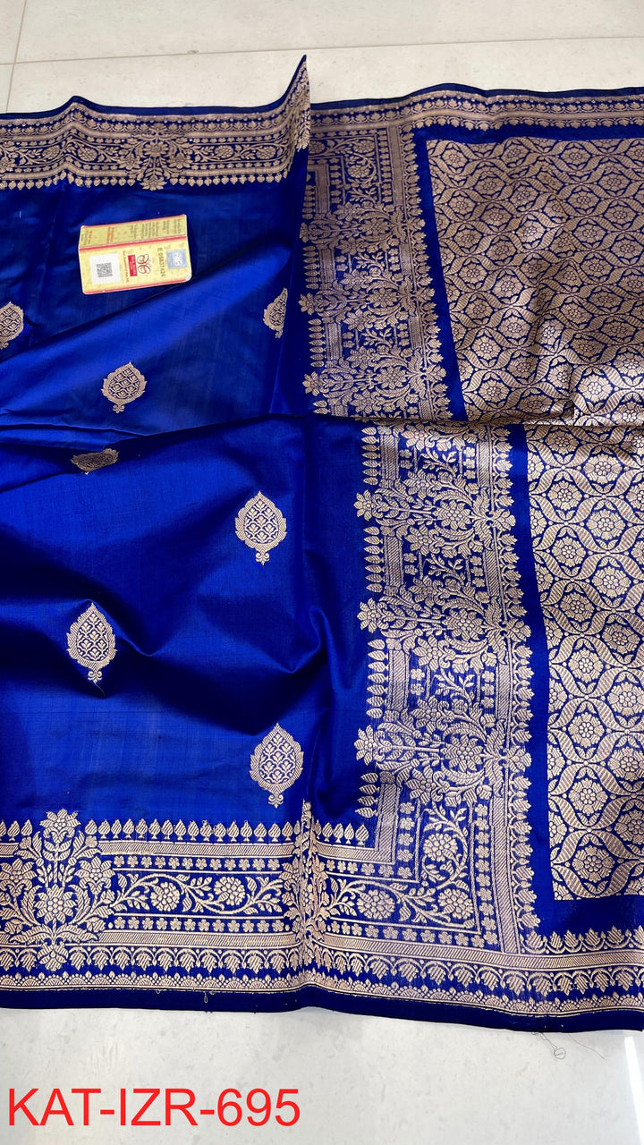 Pure Katan Silk Saree With Antique Zari Work Saree .
