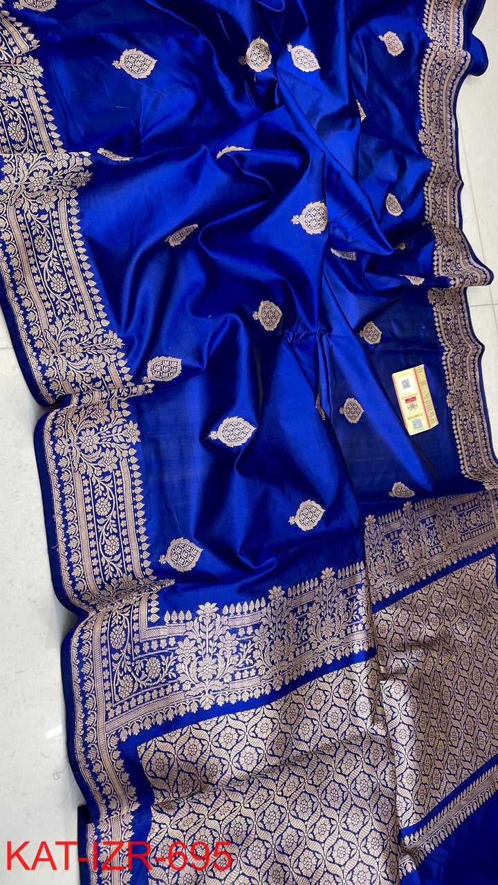 Pure Katan Silk Saree With Antique Zari Work Saree .