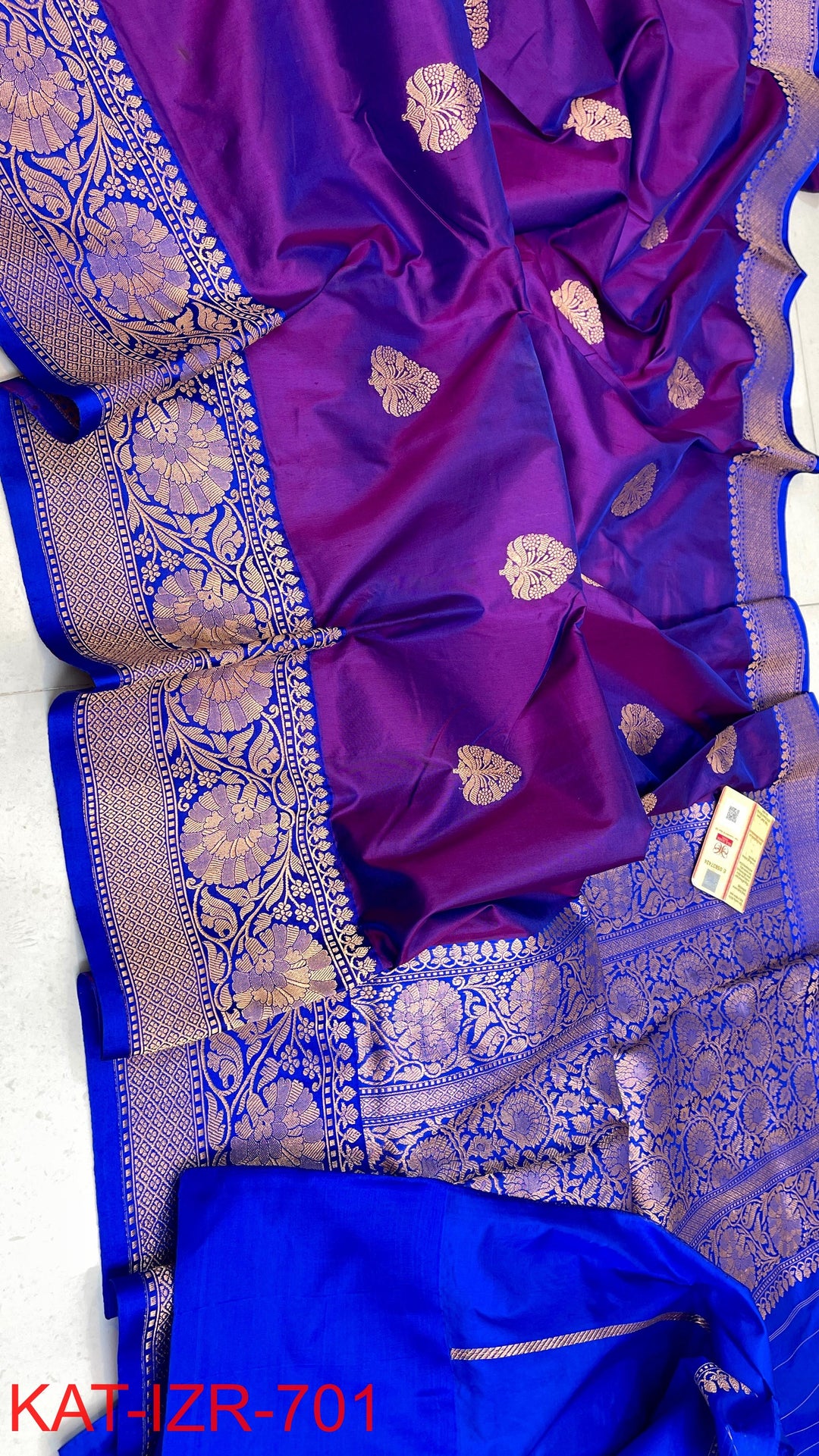 Pure Katan Silk Saree With Antique Zari Work Saree .